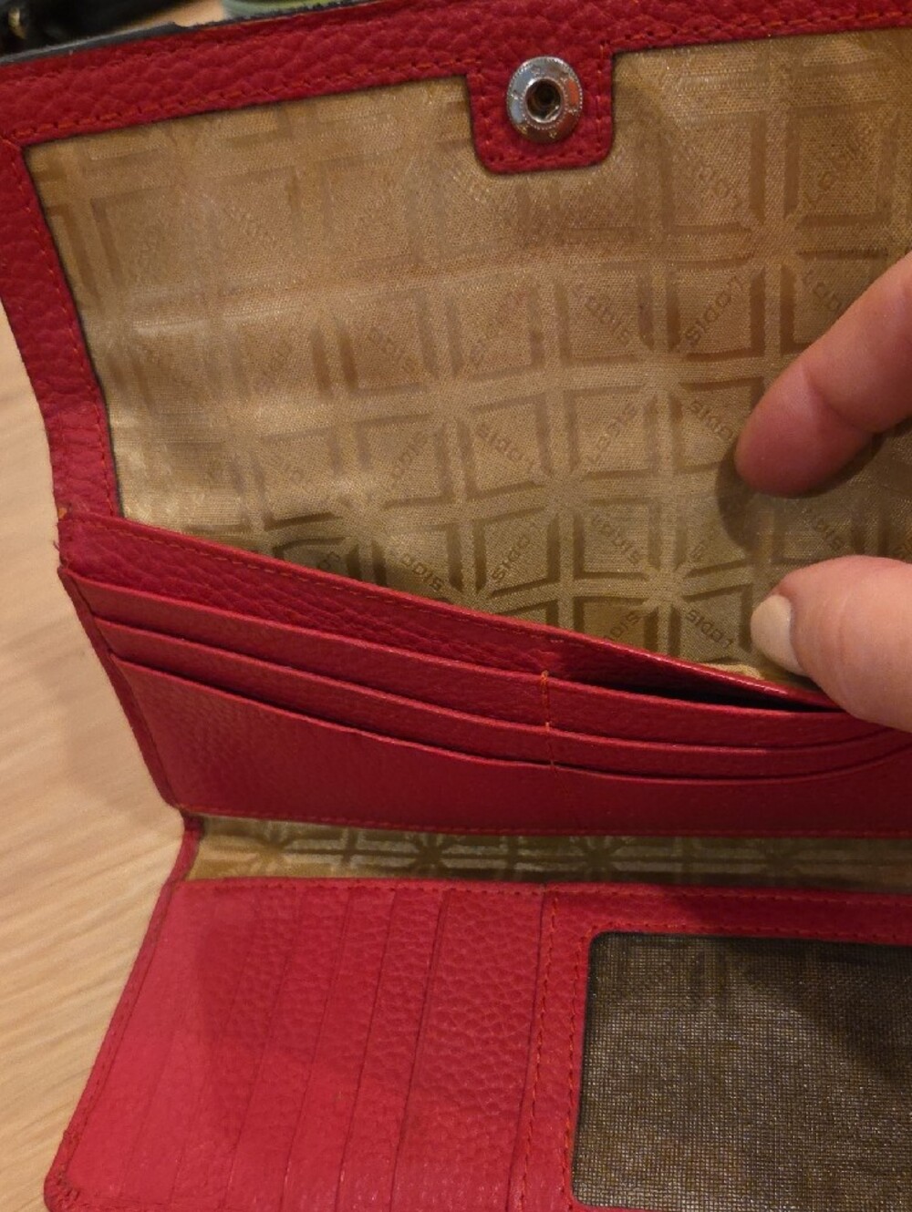 LODIS Kate Red Leather Long Wallet - Picture 7 of 16